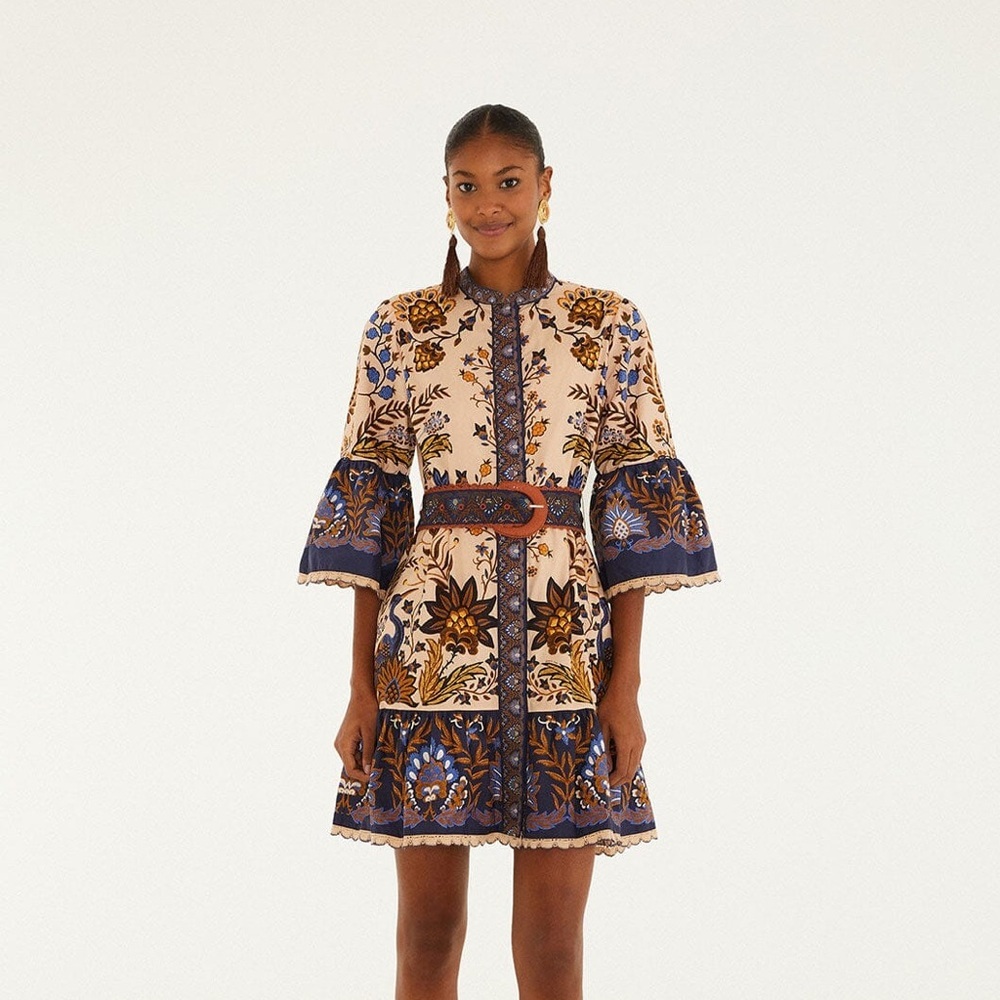 Farm Rio: Pink Marvelous Garden Organic
Cotton Mini Dress